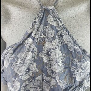 Abound Gray and White Lace Chemise